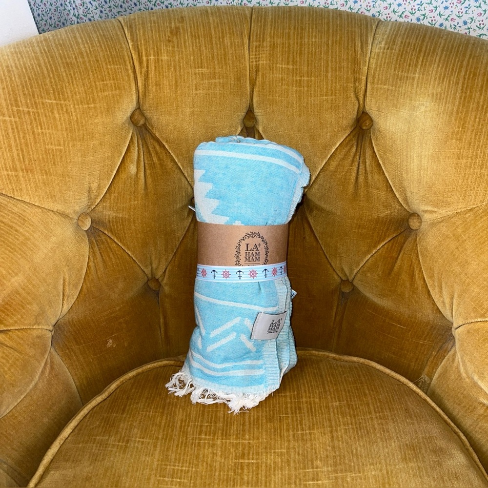 LA'HAMMAM: PURE COTTON PESHTEMAL TURKISH BEACH TOWEL TURQUOISE NEW